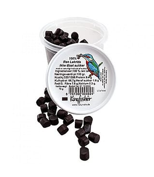 Kingfisher 100% Ren Lakrids sukkerfri 75 g
