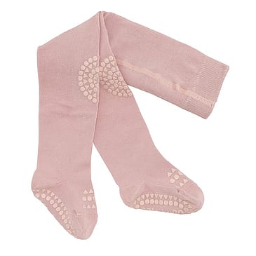 GoBabyGo Kravle Strømperbukser i Tyk Bomuld Dusty Rose 6-12 mdr.