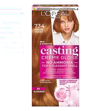 L'Oréal Paris Casting Crème Gloss Semipermanent Hårfarve 734 Amber Honey