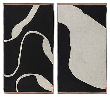 Mette Ditmer Towel Black / Off-White 2-Pack