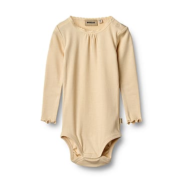 WHEAT Rib Body Long Sleeve Lotta Macadamia Str 74/9m