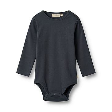 WHEAT Rib Body Long Sleeve Spencer Navy Str 92/2 år