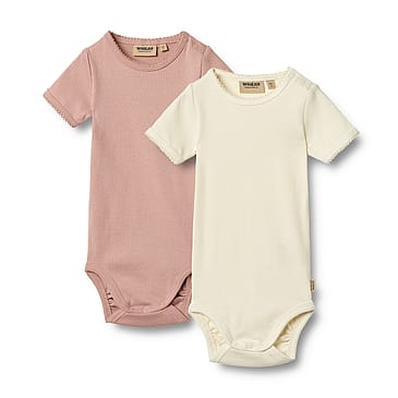 WHEAT Body Short Sleeve Elisa 2-pak Rose Powder Str 68/6 m
